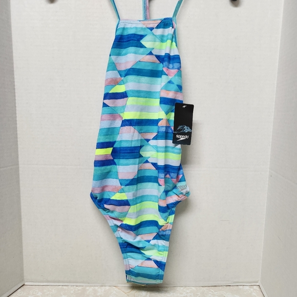 Speedo Endurance Girls 1pc Swimsuit Sz 22 Bathing Suit New - Picture 2 of 8